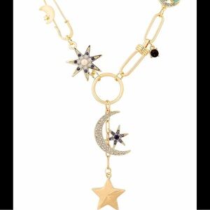 Italian gold filled moon and star necklace